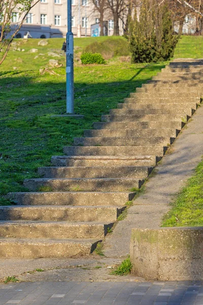 Старая Бетонная Лестница Рельсов Городском Парке — стоковое фото