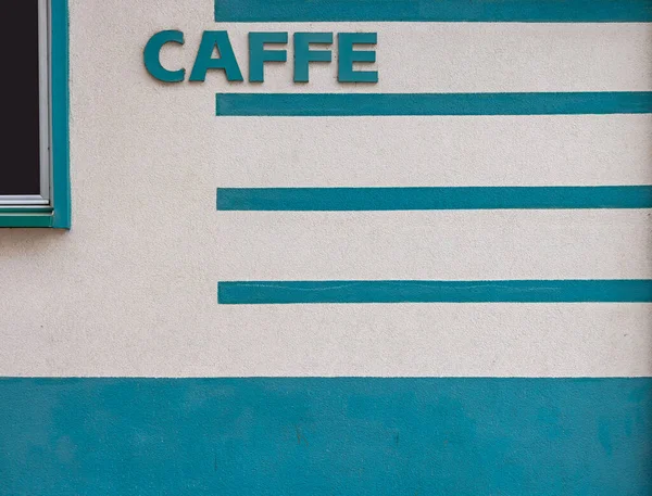 Skylt Text Caffe Coffee Shop Wall Exteriör — Stockfoto