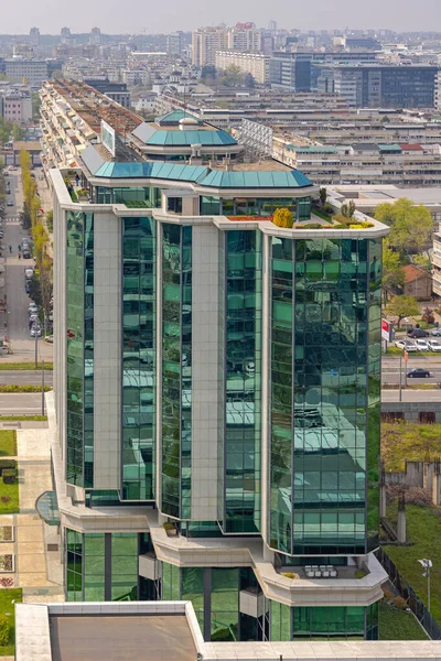 Belgrado Serbia Abril 2023 Edificio Oficinas Moderno Del Grupo Banca —  Fotos de Stock