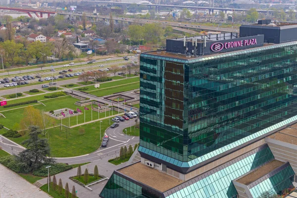 Belgrád Szerbia 2023 Április Modern Crowne Plaza Four Stars Hotel — Stock Fotó