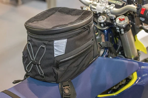Zdejmowany Zbiornik Top Black Bag Adventure Motocykl — Zdjęcie stockowe