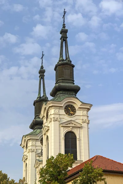Dvě Věže Katedrále Mikuláše Sremski Karlovci Srbsko — Stock fotografie