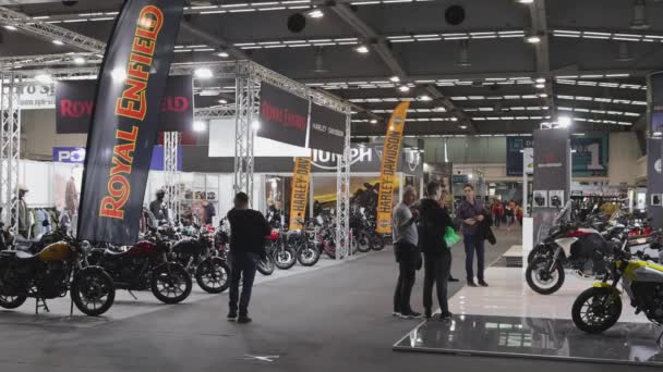 Belgrad Serbia Marca 2023 Royal Enfield Made India Oraz Harley — Wideo stockowe