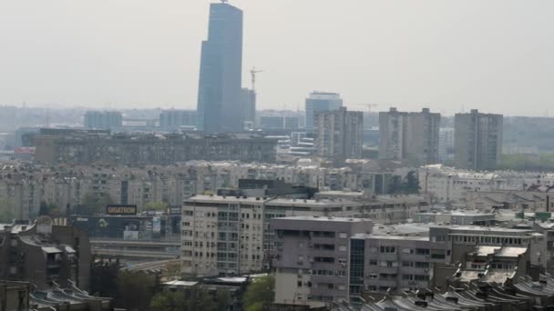 Belgrad Serbia Kwietnia 2023 Nowa Panorama Miasta Belgrad Wiosenną Niedzielę — Wideo stockowe