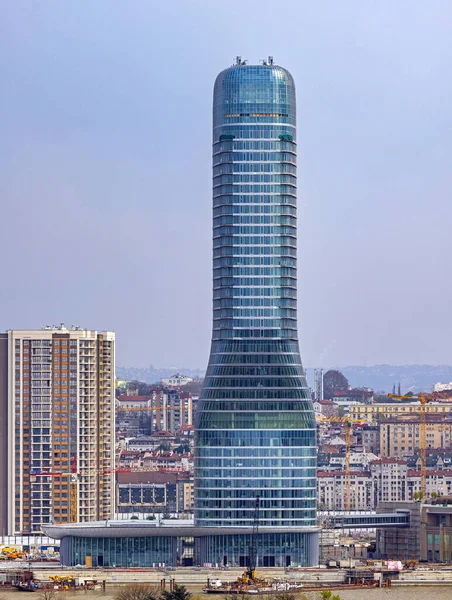 Belgrado Sérvia Abril 2023 Novo Arranha Céu Moderno Torre Edifício — Fotografia de Stock