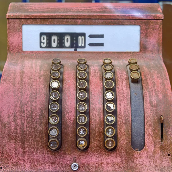 Sistema Manejo Dinero Automatizado Vintage Cash Register Hasta Dispositivo — Foto de Stock