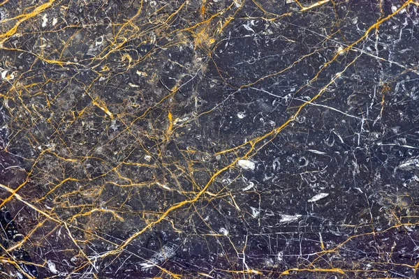 黄金の静脈を背景に豪華なイタリアの黒大理石の石 — ストック写真