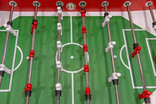 Table Football Game Close Top View — Stock Photo, Image