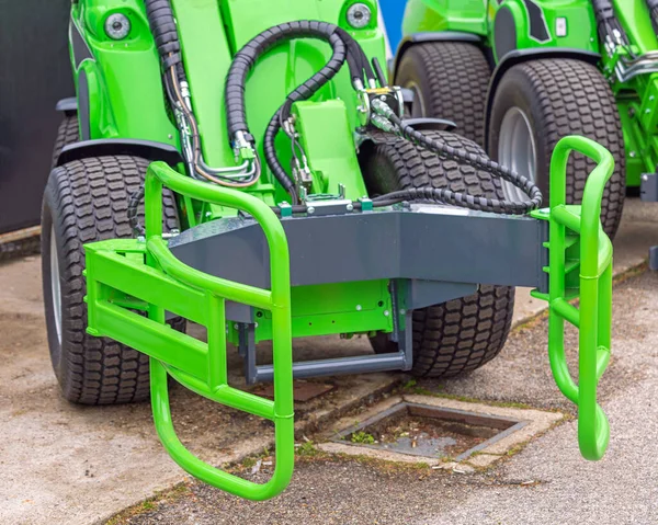 Loader Bale Grab Attachment Green Farm Machine Equipment — Stock Photo, Image