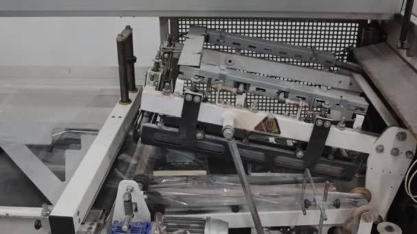 真空パッキングブック印刷プロセス生産梱包機 — ストック動画