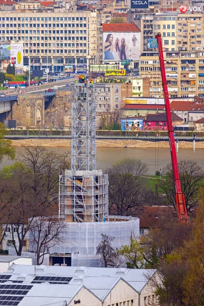 Belgrado Serbia Aprile 2023 Campo Concentramento Sajmiste Historical Landmark Tower — Foto Stock