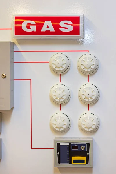 Plyn Varování Sign Alarm Detector Sensors System Safety Equipment — Stock fotografie