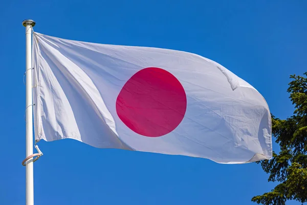Bandera Nacional Japón Nisshoki Blue Sky — Foto de Stock
