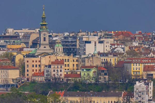 Torre Igreja Cidade Velha Belgrado Primavera Europa Sérvia — Fotografia de Stock