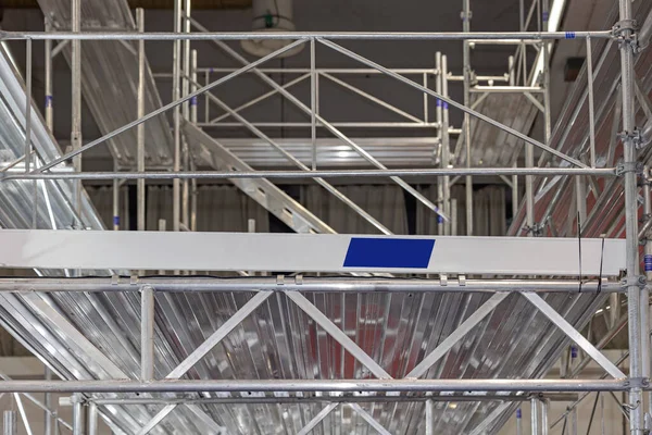 Byggarbetsplats För Byggnadsställningar Aluminium Hallen — Stockfoto