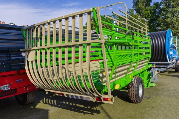 Reboque Automático Rebocado Forragem Harvester Wagon Farm Equipment — Fotografia de Stock