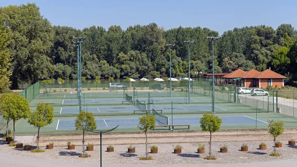2021年9月11日 塞尔维亚贝尔格莱德 多瑙河Grocka酒店 Marina Oasa Tennis Court — 图库照片