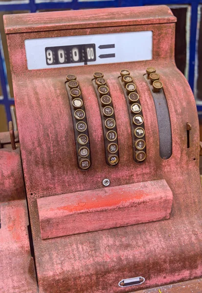Antiguo Sistema Manejo Dinero Automatizado Caja Registradora Vintage Hasta Dispositivo —  Fotos de Stock