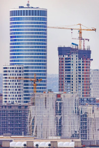 Nya Skyskrapor Byggnader Condo Apartments Vid Belgrad Waterfront Construction Site — Stockfoto