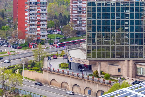 Belgrad Serbia Kwietnia 2023 Wejście Hyatt Regency Pięciogwiazdkowego Budynku Hotelu — Zdjęcie stockowe