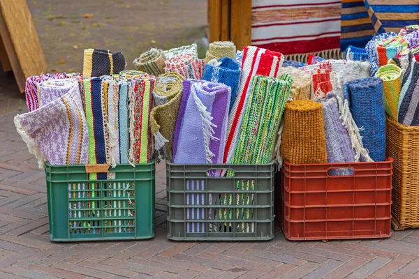 Szőtt Textília Fürdőszobai Padlószőnyeg — Stock Fotó