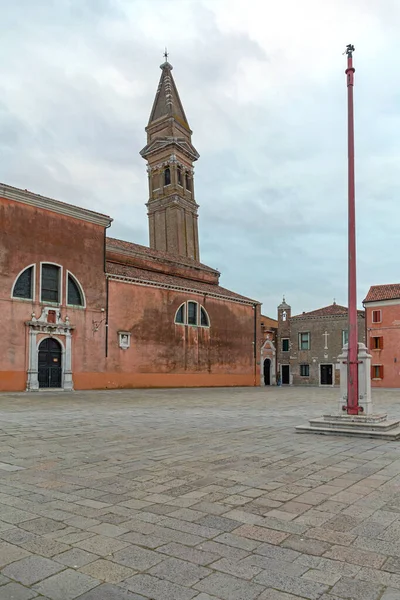 Tower Landmark Martin Bishop Catholic Church Burano Island Венеція — стокове фото