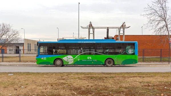 Belgrade Serbia February 2017 Charging Electric City Bus Public Transport — Stock Photo, Image