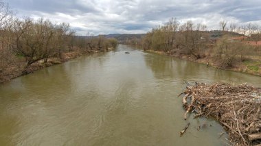 Sırbistan 'da Güney Morava Nehri Stalac Yakınları Kış Günü