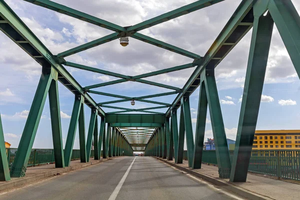 Puente Fronterizo Que Cruza Stara Gradiska Croacia Bosnia Herzegovina Río — Foto de Stock
