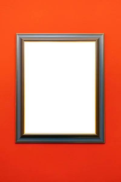 Empty Picture Frame Red Wall Copy Space — Stock Photo, Image