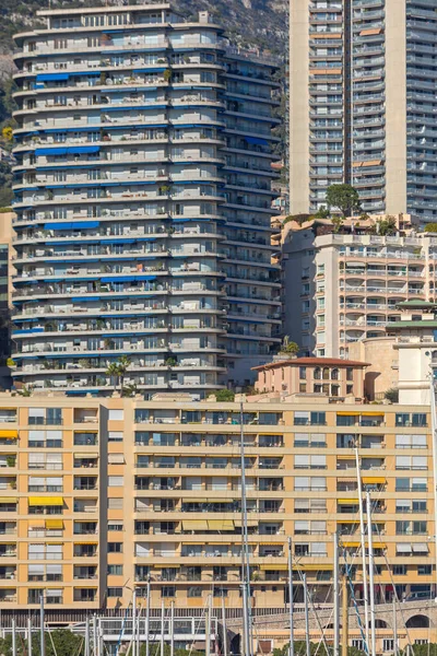 Muchos Edificios Rascacielos Residenciales Mónaco Soleado Día Invierno —  Fotos de Stock