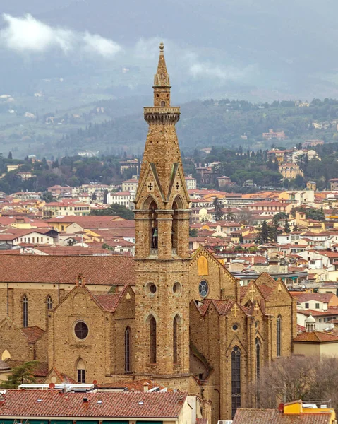 Çan Kulesi Floransa Santa Croce Bazilikası — Stok fotoğraf