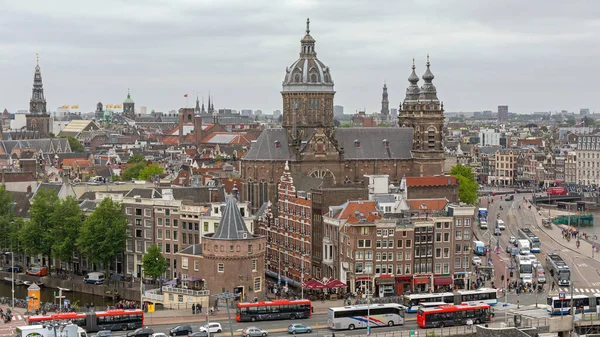 荷兰阿姆斯特丹 2018年5月18日 首都城空中景观阿姆斯特丹城市云彩春日 — 图库照片