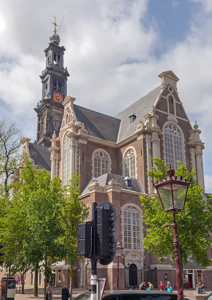 Amszterdam Hollandia 2018 Május Westerkerk Református Egyház Holland Református Református — Stock Fotó