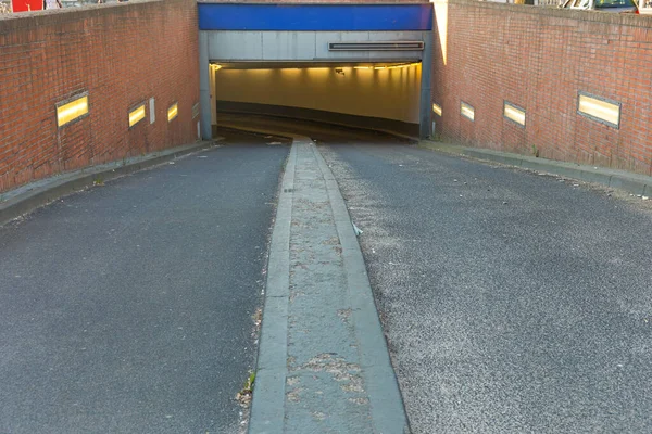 Two Way Lanes Entrance Underground Public Parking Garage City — Stock Photo, Image