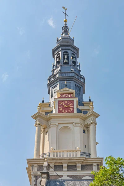 Bell Tower Zuiderkerk South Church Amsterdamie Holandia — Zdjęcie stockowe
