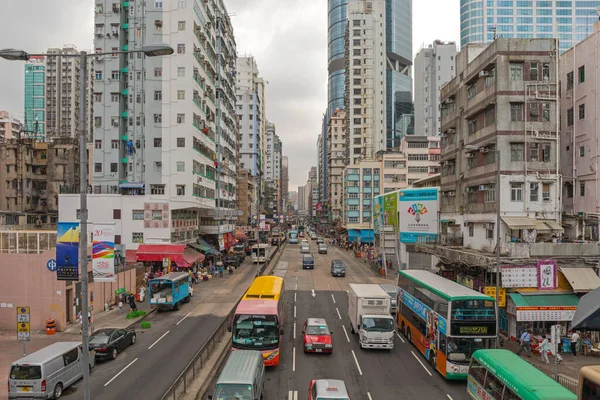 Kowloon Hong Kong April 2017 Argyle Street Usual Day Traffic — Stock Photo, Image