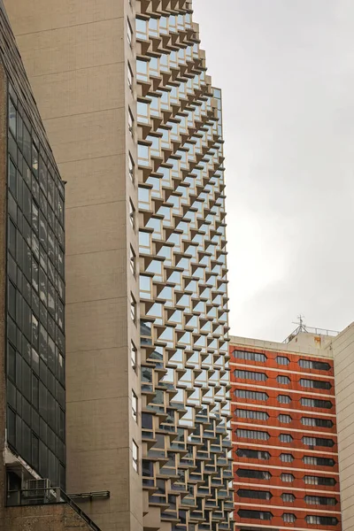 Facciate Finestre Edifici Alti Moderni Hong Kong — Foto Stock