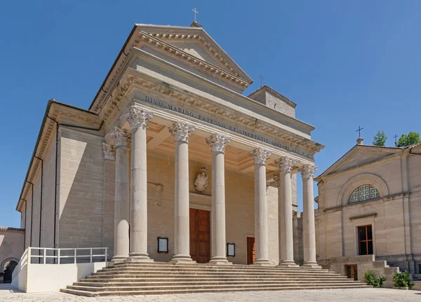 San Marino Czerwca 2019 Bazylika Santo Marino Kościół Rzymskokatolicki Słoneczny — Zdjęcie stockowe