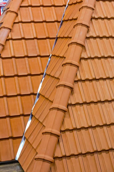 Vergrendeling Terracotta Keramische Dakpannen Huis — Stockfoto