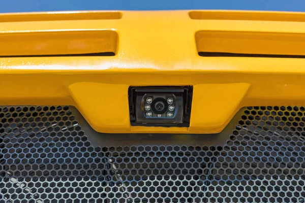 Обратный Обзор Камеры Заднего Вида Строительном Автомобиле — стоковое фото