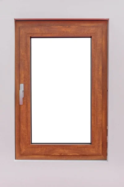 Uzavřené Dřevěné Okno Domácí Interiér Bílé Sklo — Stock fotografie