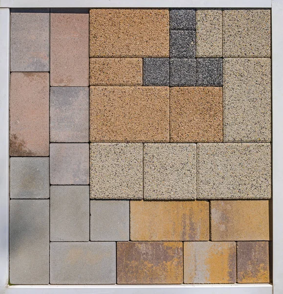Natursteine Für Den Gartenpflasterboden Verschiedene Form Größe Und Farbe — Stockfoto