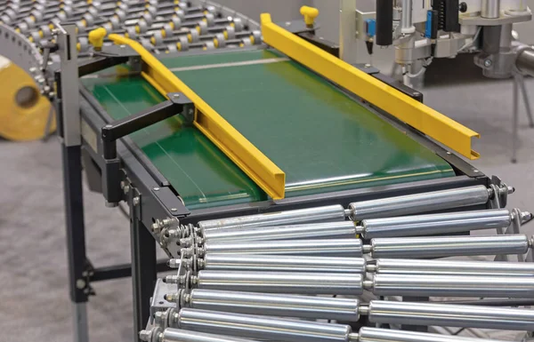 Conveyor Belt Extension Rollers Distribution Warehouse Equipment — Stock Photo, Image