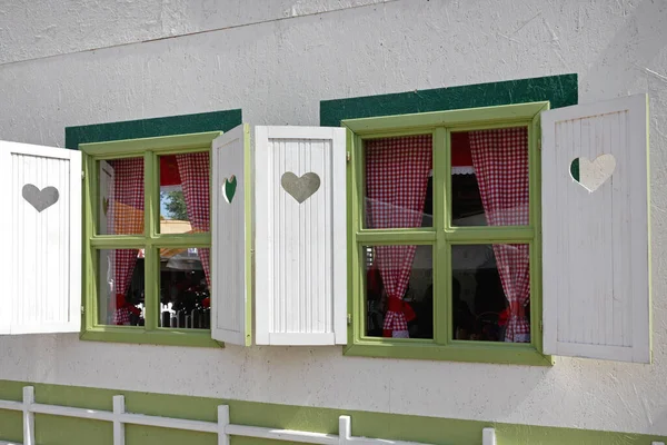 Carved Hearth Shape White Window Shade Village House Decor — Stock Photo, Image