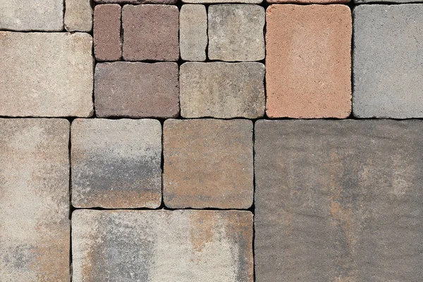 户外帕蒂诺花园砖砖砖砖各种颜色和尺寸 — 图库照片
