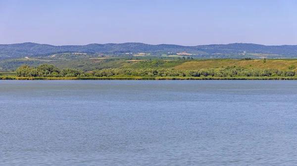 Pavlovac Lago Kudos Com Fruska Gora Serra Vojvodina Sérvia Dia — Fotografia de Stock