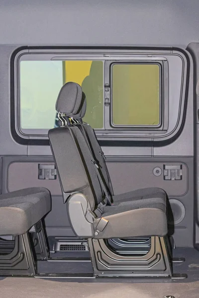 Два Два Сидіння Міні Автобусі Пасажири Транспортної Кабіни Внутрішній Вигляд — стокове фото