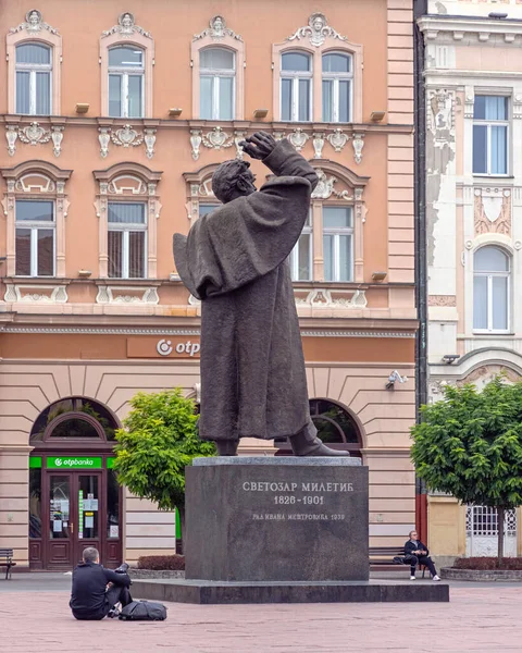 Novi Sad Sérvia Setembro 2021 Estátua Bronze Svetozar Monumento Milético — Fotografia de Stock