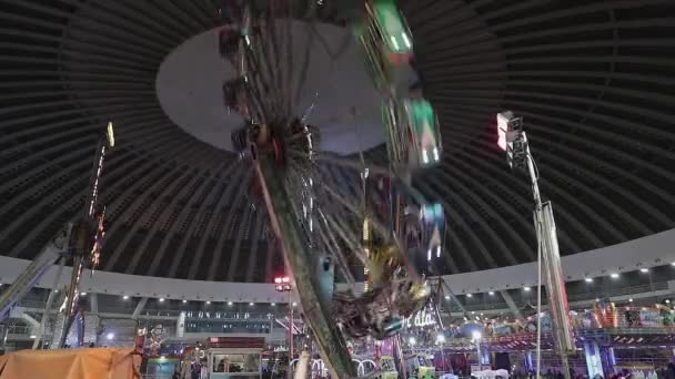 Belgrado Servië December 2019 Enterprise Thrill Ride Pretpark Fun Fair — Stockvideo